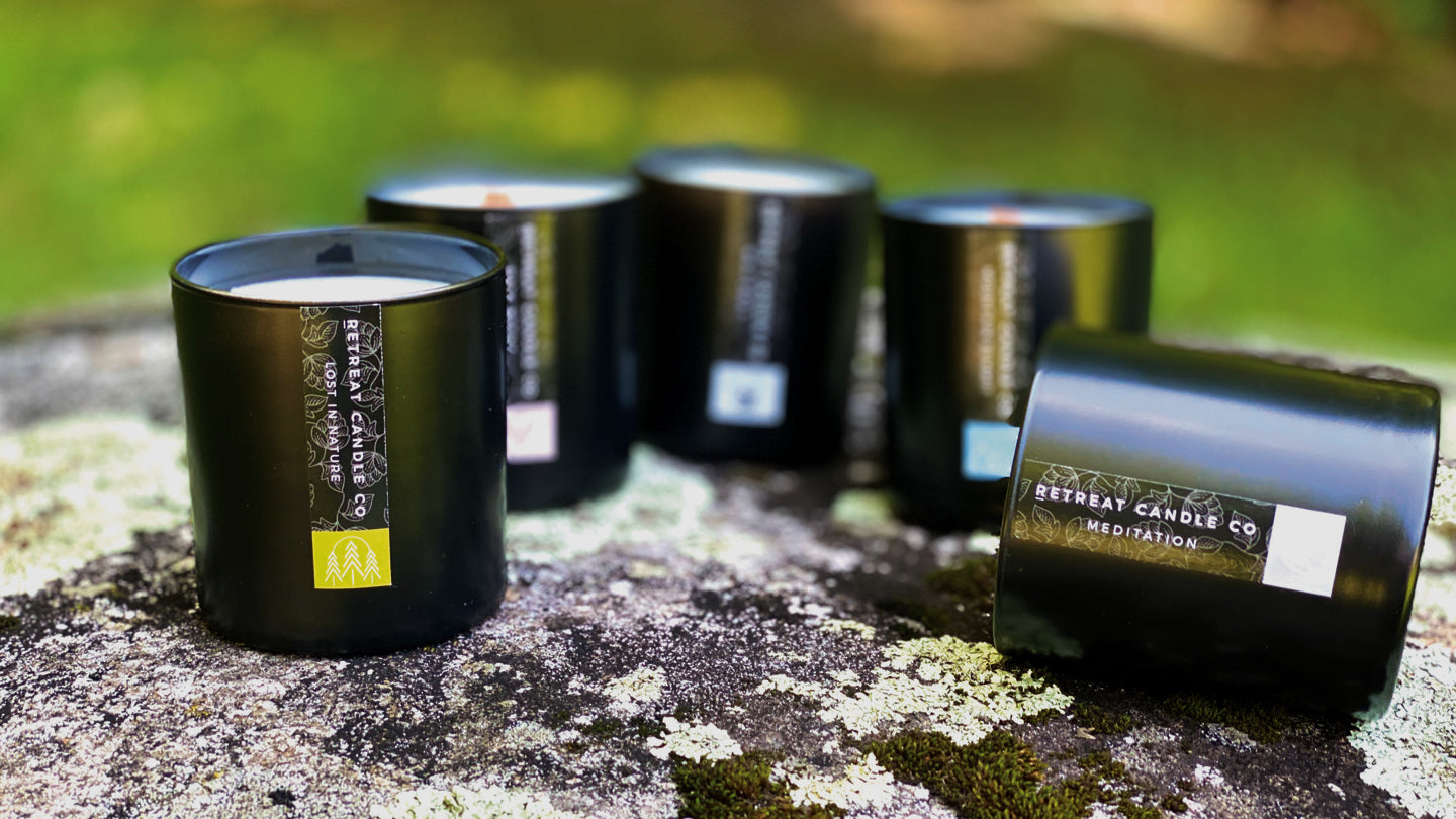 5 candles on the ground | Retreat Candle Co
