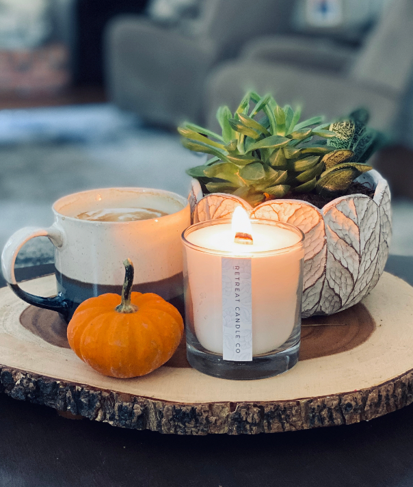 Rosemary Candle - #CandlesForACause - Partial proceeds of this candle gives back to kids mental health. Vegan. All-natural soy and coconut wax. Phthalate-free fragrances. Crackling wooden wick, and a seed paper bookmark to plant in your candle jar after. Feel good about what you buy.