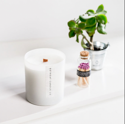 Sandalwood Candle - #CandlesForACause - Partial proceeds of this candle gives back to kids mental health. Vegan. All-natural soy and coconut wax. Phthalate-free fragrances. Crackling wooden wick, and a seed paper bookmark to plant in your candle jar after. Feel good about what you buy.